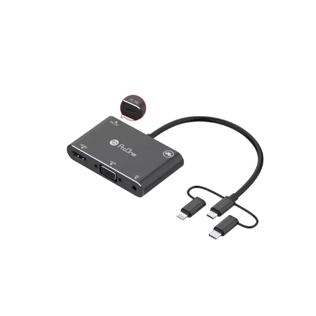مبدل Type C, Lightning ,Micro USB به HDMI, VGA پرووان مدل PHU560در بروزکالا