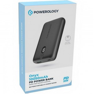 پاوربانک پاورولوژی مدل Powerology Onyx PD Power Bank PPBCHA18  ظرفیت 10050 میلی آمپر ساعت در بروزکالا
