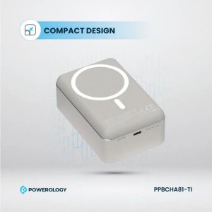 پاوربانک پاورولوژی مدل Powerology Magsafe Powerbank PPBCHA33 ظرفیت 20000 میلی آمپر ساعت در بروزکالا