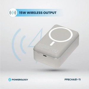 پاوربانک پاورولوژی مدل Powerology Magsafe Powerbank PPBCHA33 ظرفیت 20000 میلی آمپر ساعت در بروزکالا