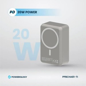 پاوربانک پاورولوژی مدل Powerology Magsafe Powerbank PPBCHA33 ظرفیت 20000 میلی آمپر ساعت در بروزکالا