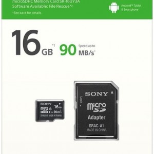 کارت حافظه microSDXC سونی مدل SR-16UYA3 کلاس 10سرعت 90MBps ظرفیت 16 گیگابایت همراه با آداپتور SD