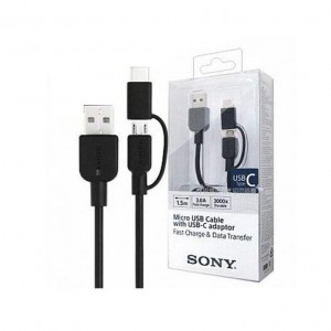 کابل تبدیل USB به USB-C / microUSB سونی مدل CP-ABC150 طول 1.5 متر