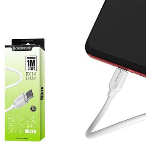 کابل تبدیل  USB به microUSB بروفون مدل BX14 طول ۱ متر