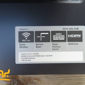 لپ تاپ 15 اینچی ایسر مدل Aspire 3 A315-55G-57HL در بروزکالا