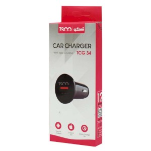 شارژر فندکی فست شارژ تسکو مدل TSCO TCG 34 به همراه کابل microUSB