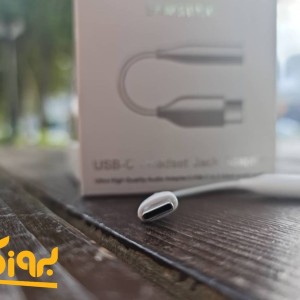 کابل تبدیل USB-C به جک 3.5 میلی متری سامسونگ مدل SAMSUNG EE-UC10JUWEGUS طول 19 سانتی متر