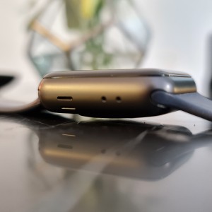 کارکرده دیجیتال ساعت هوشمند اپل سری 3 سایز 38 با بند سیلیکون مدل Apple Watch series 3 space gray aluminum 38 mm در بروزکالا