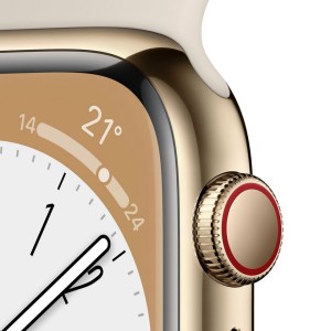 ساعت هوشمند اپل سری 8 سایز 45 با بند سیلیکون استارلایت مدل Apple Watch S8 STARLIGHT 45mm در بروزکالا