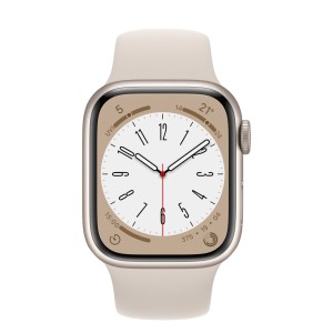 ساعت هوشمند اپل سری 8 سایز 45 با بند سیلیکون استارلایت مدل Apple Watch S8 STARLIGHT 45mm در بروزکالا