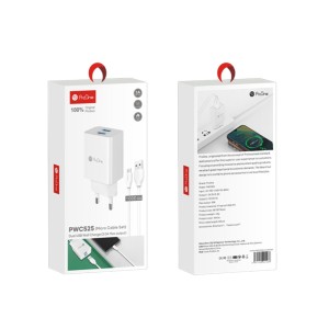 شارژر دیواری پرووان مدل PWC525به همراه کابل تبدیل MicroUSB در بروزکالا