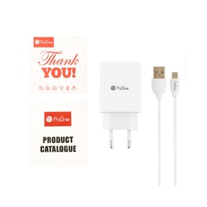 شارژر دیواری پرووان مدل PWC525به همراه کابل تبدیل MicroUSB در بروزکالا