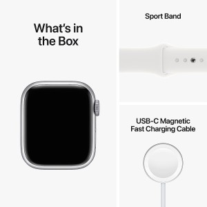 ساعت هوشمند اپل سری 8 سایز 41 با بند سیلیکون مدل Apple Watch S8 SILVER 41mm در بروزکالا