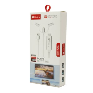 کابل تبدیل  USB-C / microUSB / Lightning به HDMI  پرووان مدل PCH70 در بروزکالا