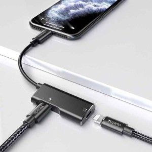 مبدل لایتنینگ به AUX با قابلیت شارژ یسیدو مدل YESIDO YAU11 در بروزکالا