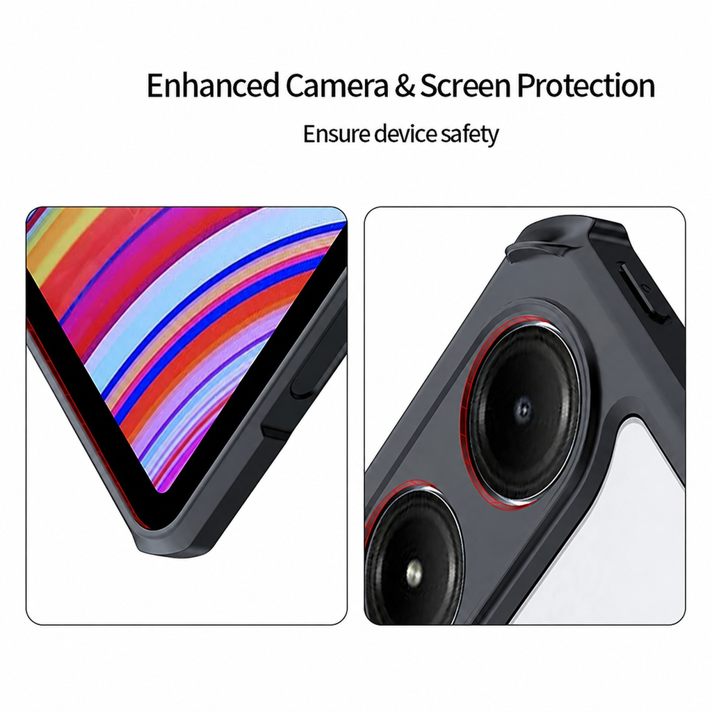لبه برجسته محافظ صفحه نمایش و دوربین در کاور Redmi Pad 2 Pro و Poco Pad M1