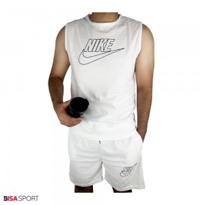 ست تاپ شلوارک بیسکوئیتی مردانه NIKE سفید