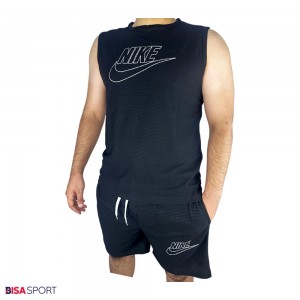 ست تاپ شلوارک بیسکوئیتی مردانه NIKE مشکی