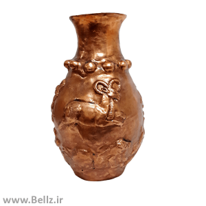 گلدان مسی نقش برجسته