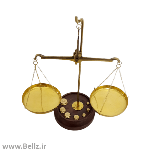 ترازو برنجی به همراه ۷ وزنه