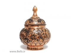 قندان مسی قلم کاری (طرح ۲)