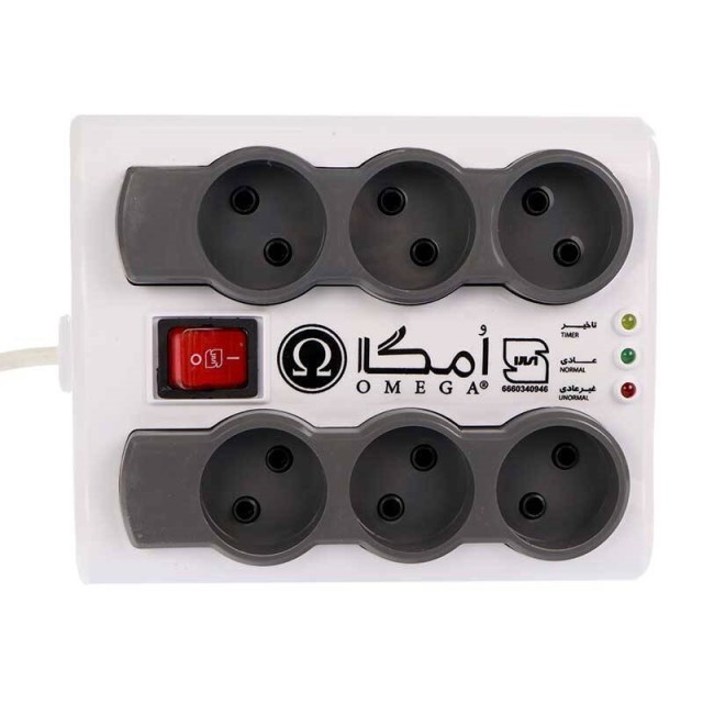 محافظ برق صوتی و تصویری ۶ خانه Omega P6000 3m