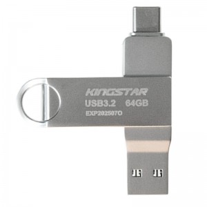 فلش 64 گیگ کینگ استار KingStar Dual-3 C60 OTG Type-C USB3.2