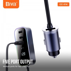 شارژر فندکی فست شارژ Biva CC-014 3.4A QC3.0 PD 107W