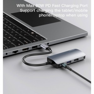 هاب و رم ریدر Yesido HB15 USB3.0/USB2.0/SD/Micro SD/RJ45/Type-C PD To Type-C