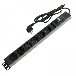 چند راهی 6 خانه برق ارت دار پارت الکتریک Azin PE2265 Rack Mount با کابل 1/8 متری