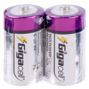 باتری دوتایی متوسط Gigacell Max Power Heavy Duty R14 1.5V C شرینک