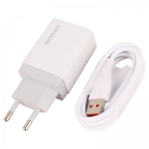 شارژر دیواری فست شارژ Arson AN-W24 2Port 3.5A QC3.0 PD 18W + کابل آیفونی