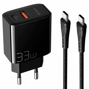 شارژر دیواری 33 وات مک دودو CH-0922 QC4.0 PD3.0 3A + کابل تبدیل تایپ سی