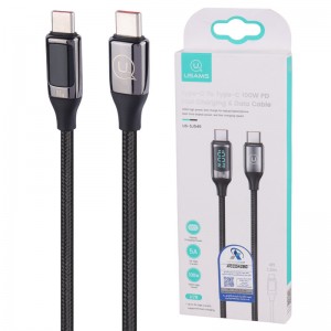 کابل تبدیل فست شارژ Usams US-SJ546 Type-C To Type-C 5A PD 100W 1.2m