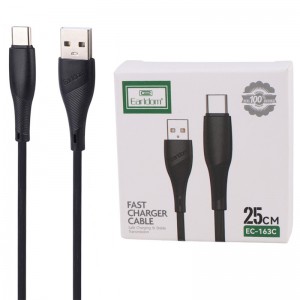 کابل کوتاه تایپ سی فست شارژ 2.4 آمپر ارلدام EC-163C طول 25 سانتی متر