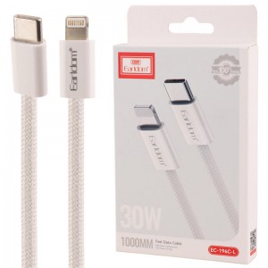 کابل تبدیل فست شارژ Earldom EC-196C-L Type-C To Lightning PD 30W 1m