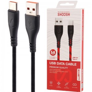 کابل تایپ سی فست شارژ 5 آمپر شوش SH117C طول 1.1 متر