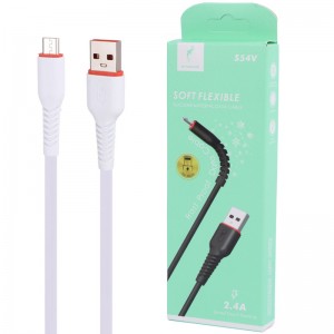 کابل میکرو یو اس بی فست شارژ 2.4 آمپر اسکای دلفین S54V طول 1 متر