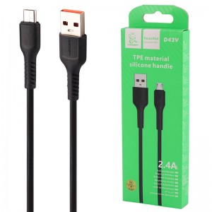 کابل میکرو یو اس بی فست شارژ 2.4 آمپر دنمن D42V طول 1 متر