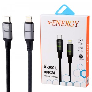 کابل تایپ سی به لایتنینگ فست شارژ 30 وات ایکس انرژی X-360L طول 1 متر