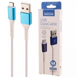 کابل میکرو یو اس بی فست شارژ Shoosh SH65A 5A 1.1m