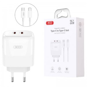 شارژر دیواری 35 وات ایکس او XO-L140 GaN PD 3A + کابل تبدیل آیفونی