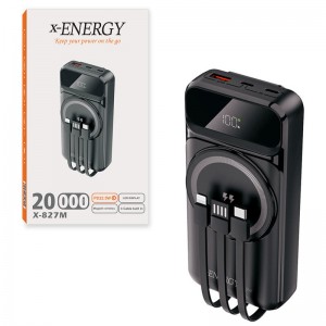 پاور بانک بی سیم فست شارژ ایکس انرژی X-827M QC3.0 PD 22.5W ظرفیت 20000 میلی آمپر ساعت