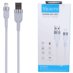 کابل لایتنینگ فست شارژ 65 وات وریتی CB-3160I-W طول 1 متر