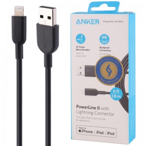 کابل لایتنینگ فست شارژ انکر PowerLine II A8433H12 طول 1.8 متر