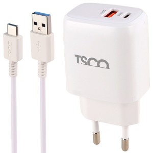 شارژر دیواری 20 وات تسکو TTC 65 QC3.0 PD 3A + کابل تایپ سی