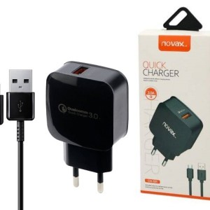 شارژر دیواری فست شارژ Novax CH-101 QC3.0 PD 2.4A 18W + کابل Type-C