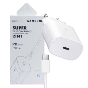 شارژر دیواری فست شارژ Samsung Note 10 EP-TA800 3A PD 25W + کابل تایپ سی شرینک