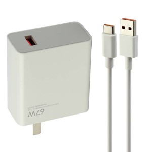 شارژر دیواری فست شارژ Xiaomi MDY-12-ES High Copy 6.1A QC3 PD 67W + کابل تایپ سی