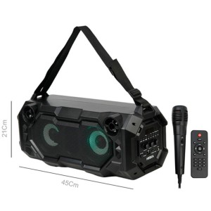 اسپیکر بلوتوثی رم و فلش خور Hiska B164 + میکروفون و ریموت کنترل